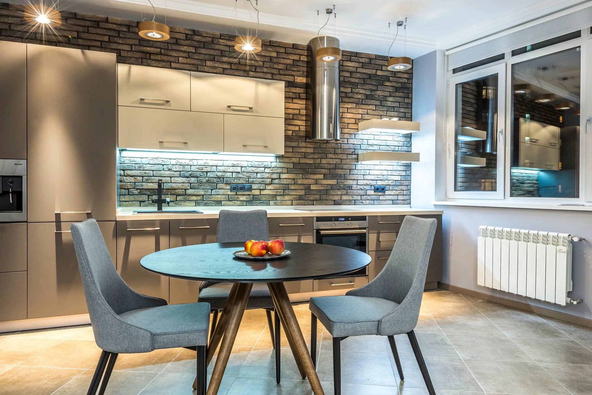 Bright eat-in kitchen with a family dining table